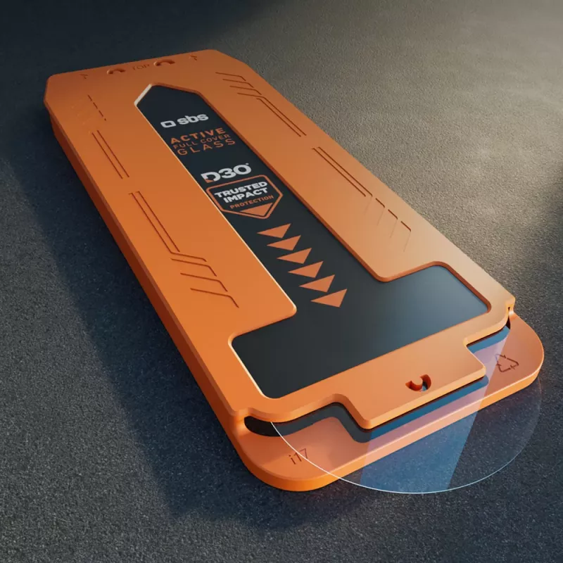 SBS D3O rūdītais stikls ar aplikatoru iPhone 17 Pro (1 gab.)