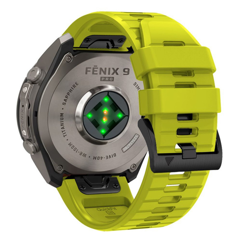 Tech-Protect silikona pulksteņa siksniņa Garmin Fenix 5 / 6 / 6 Pro / 7 / 8 / 8 Pro / E / 9 / 9 Pro 47 mm, Volt Lime