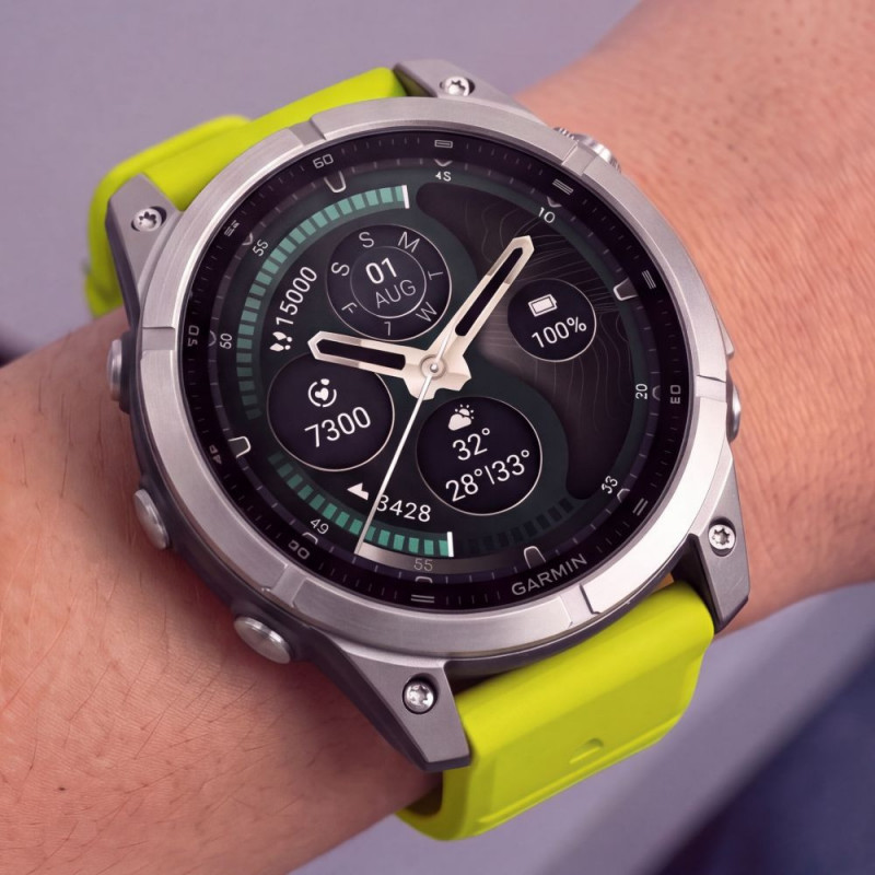 Tech-Protect silikona pulksteņa siksniņa Garmin Fenix 5 / 6 / 6 Pro / 7 / 8 / 8 Pro / E / 9 / 9 Pro 47 mm, Volt Lime