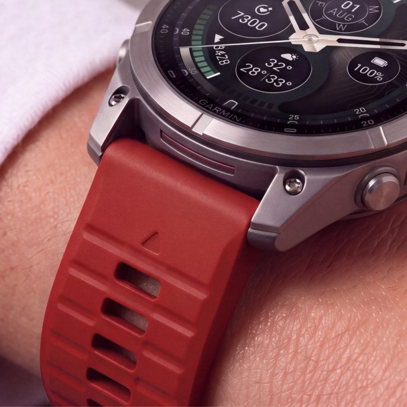 Tech-Protect silikona pulksteņa siksniņa Garmin Fenix 5 / 6 / 6 Pro / 7 / 8 / 8 Pro / E / 9 / 9 Pro 47 mm, Crimson Red