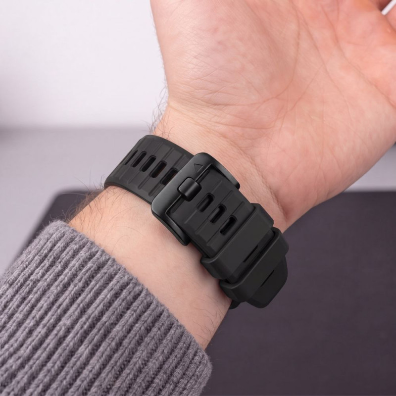 Tech-Protect silikona pulksteņa siksniņa Garmin Fenix 5 / 6 / 6 Pro / 7 / 8 / 8 Pro / E / 9 / 9 Pro 47 mm, Obsidian Black