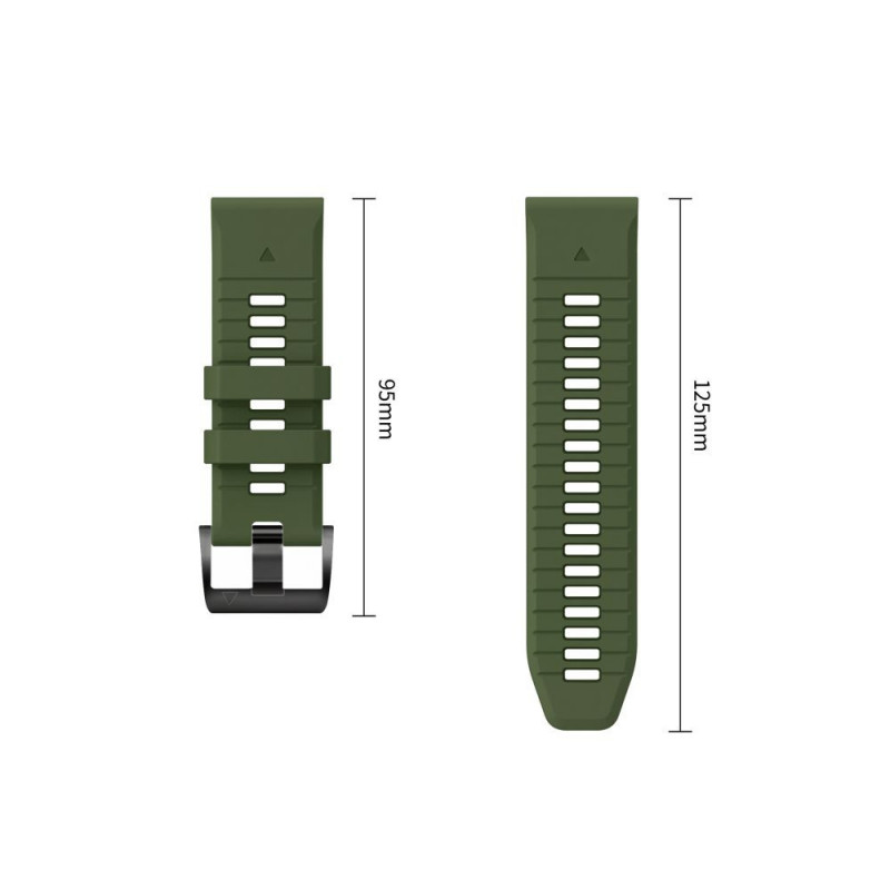 Tech-Protect silikona pulksteņa siksniņa Garmin Fenix 5 / 6 / 6 Pro / 7 / 8 / 8 Pro / E / 9 / 9 Pro 51 mm, Military Green