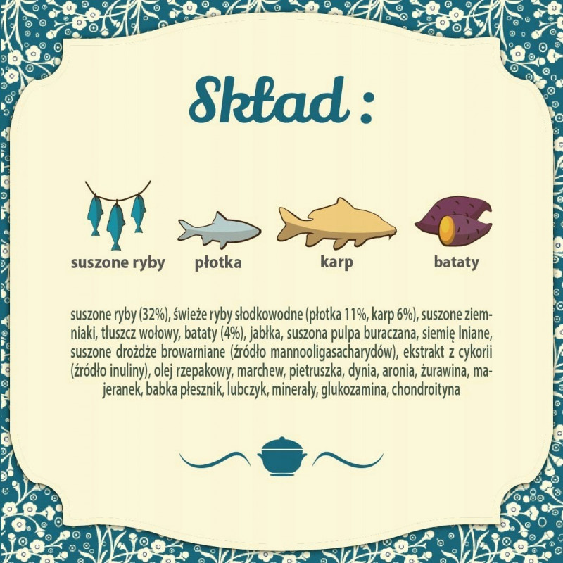 FOLK Delicate Meal for Puppies with Freshwater Fish Mini sausā suņu barība kucēniem, 10 kg