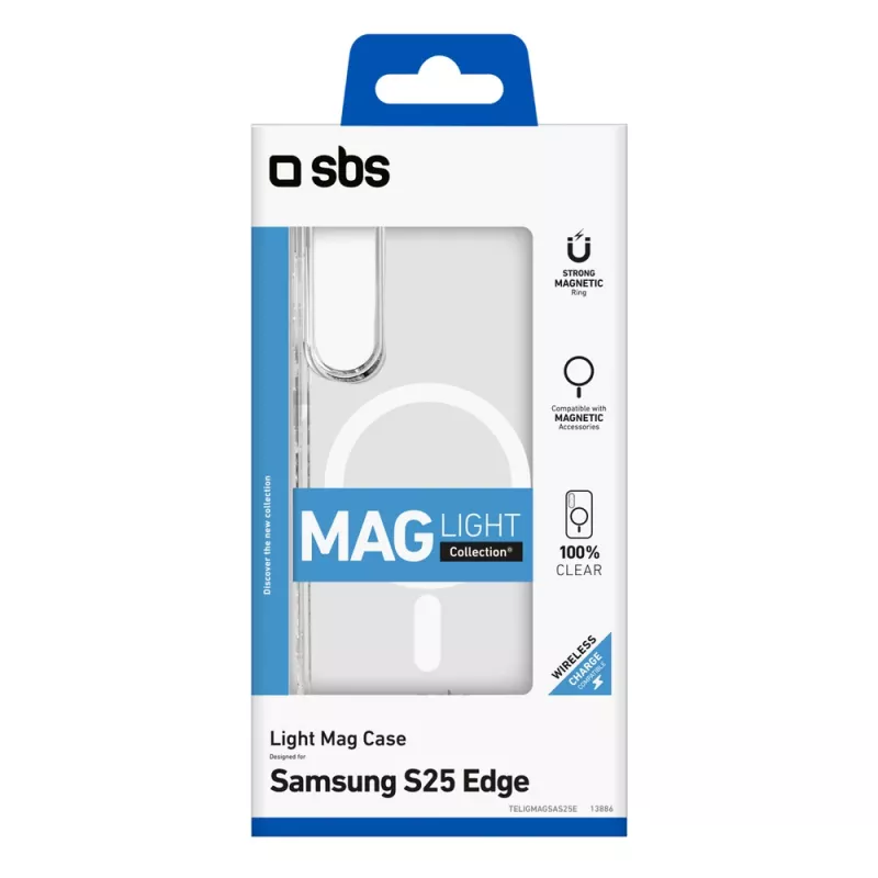 SBS Light Mag vāciņš Samsung Galaxy S25 Edge, caurspīdīgs