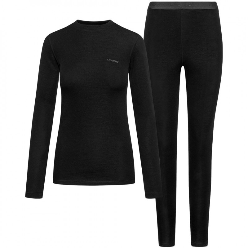 Viking Meriboo Lady Set Merino sieviešu apakšslāņa komplekts, melns, M