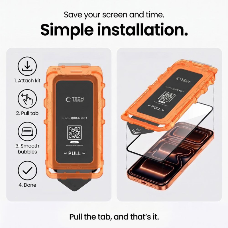 Tech-Protect Quick Set+ rūdītais stikls Google Pixel 9 / 9 Pro / 10 / 10 Pro / 11 / 11 Pro (2 gab.), caurspīdīgs