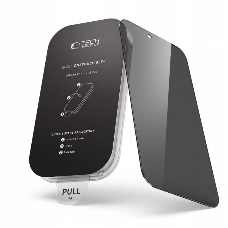 Tech-Protect OneTouch Set Spy+ privātuma rūdītais stikls Apple iPhone 18 Pro (2 gab.)