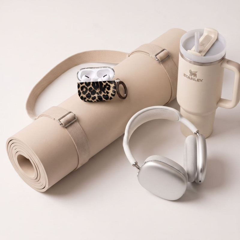 Tech-Protect Lamano futrālis Apple AirPods Pro 3 ar karabīni, Exotic Touch (melns un brūns)