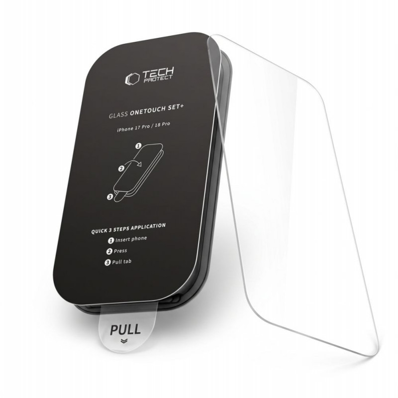 Tech-Protect OneTouch Set+ rūdītais stikls Apple iPhone 17 Pro Max / 18 Pro Max, caurspīdīgs (2 gab.)