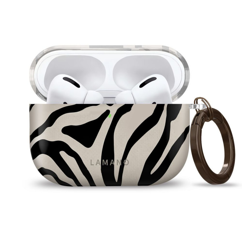 Tech-Protect Lamano maciņš Apple AirPods Pro 3 ar karabīni, Nature Muse (melns un bēšs)