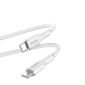 Puro ICON Soft USB-C uz USB-C kabelis PUR671, 1,5 m, balts