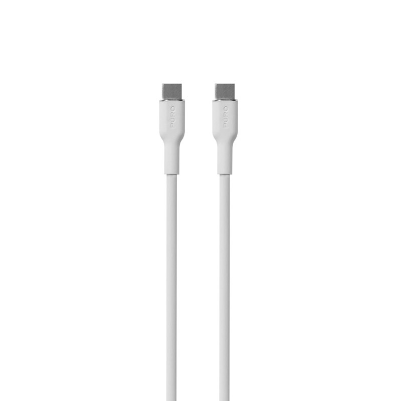 Puro ICON Soft USB-C uz USB-C kabelis PUR671, 1,5 m, balts