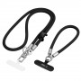 Tech-Protect C10S Rope Crossbody & Wrist tālruņa siksnu komplekts, Black/Titanium