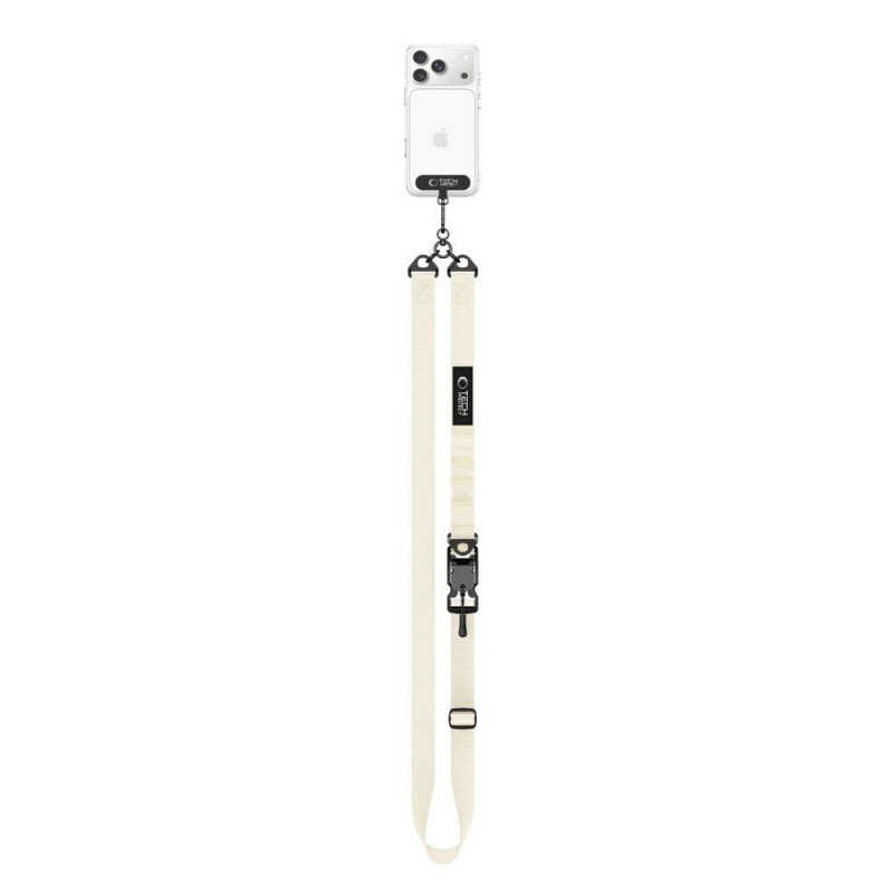 Tech-Protect C9S Rope Crossbody telefona siksna, neilons, 91–140 cm, Desert Beige
