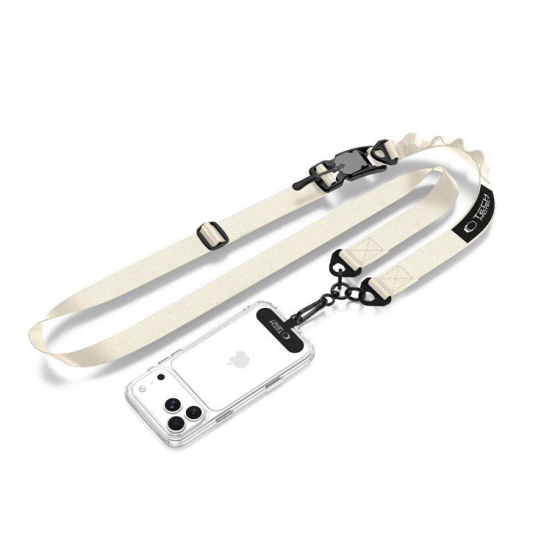 Tech-Protect C9S Rope Crossbody telefona siksna, neilons, 91–140 cm, Desert Beige