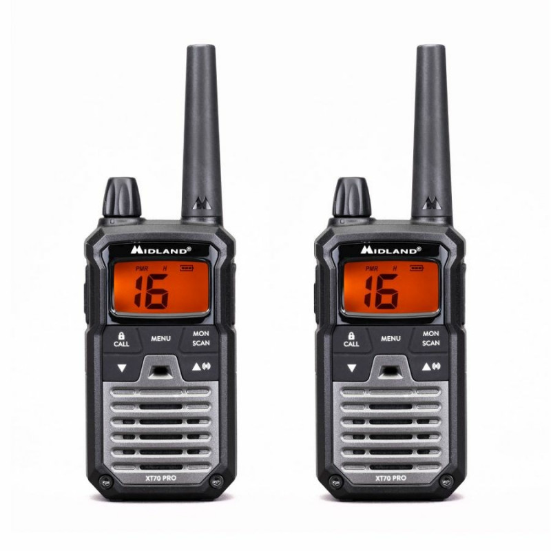 Midland XT70 Pro Duo rācija, melna