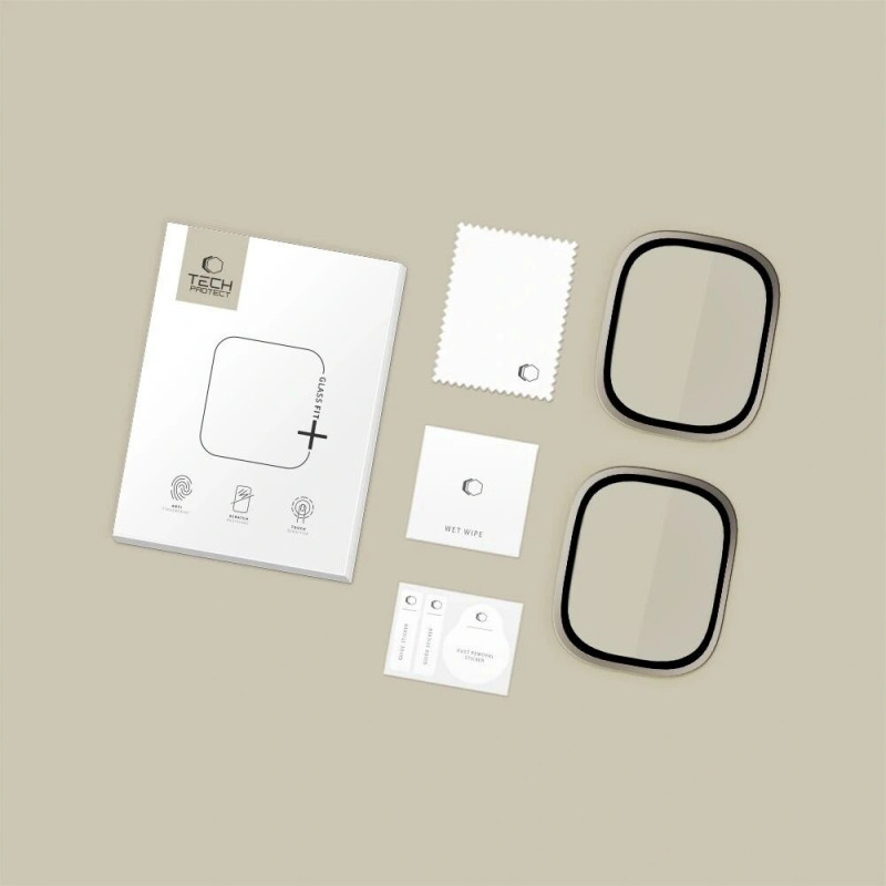 Tech-Protect Glass Ring rūdītais stikls Apple Watch Ultra 49 mm, sudraba un melns (2 gab.)