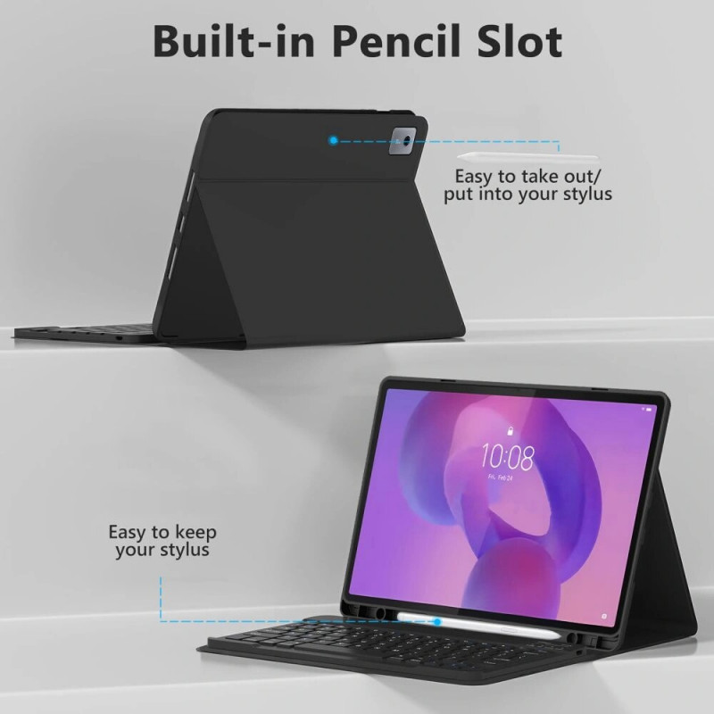 Tech-Protect SmartCase Pen + tastatūra Lenovo Idea Tab Plus 12.1 (TB-361), melna