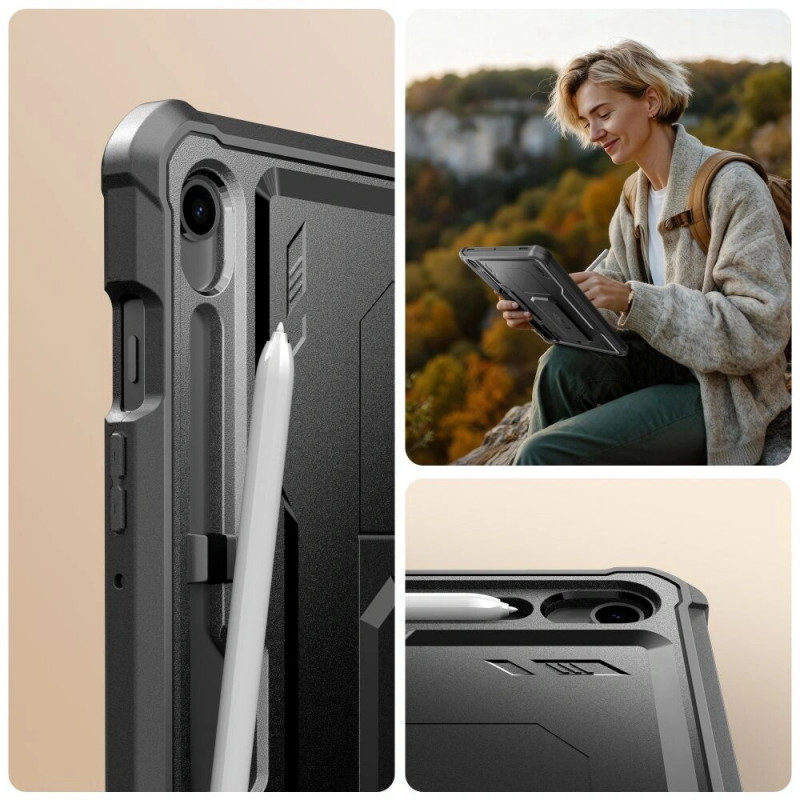 Tech-Protect Kevlar Pro planšetdatora futrālis Samsung Galaxy Tab S9 11.0 / S10 FE / S10 Lite 10.9 (X710 / X716B / X520 / X526 / X400 / X406B), melns
