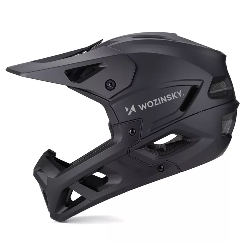 Wozinsky pilna sejas velosipēda ķivere ar noņemamu vizieri, 60-62 cm, melna