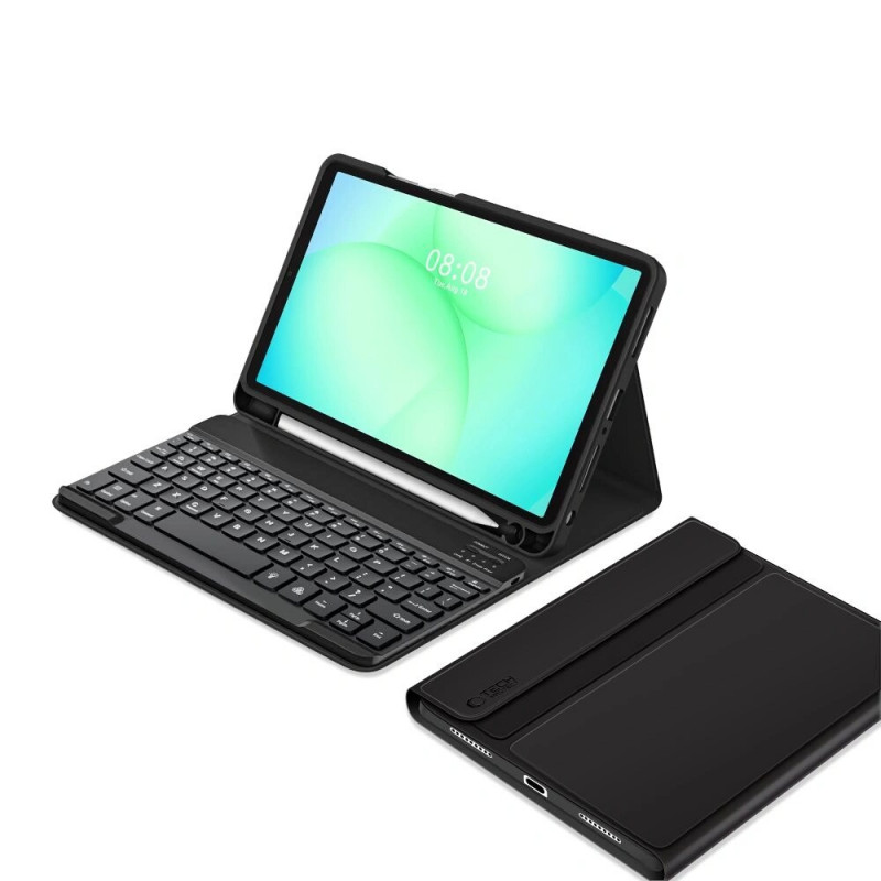 Tech-Protect SmartCase Pen + tastatūra Samsung Galaxy Tab A9+ / A11+ 11.0 (X210 / X215 / X216 / X230 / X235 / X236), melna