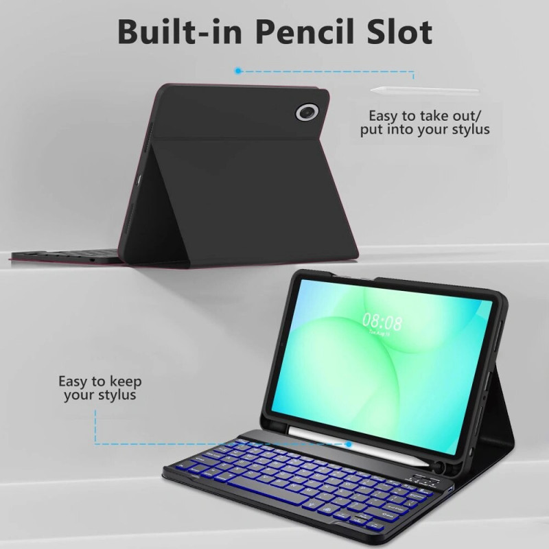 Tech-Protect SmartCase Pen + tastatūra Samsung Galaxy Tab A9+ / A11+ 11.0 (X210 / X215 / X216 / X230 / X235 / X236), melna