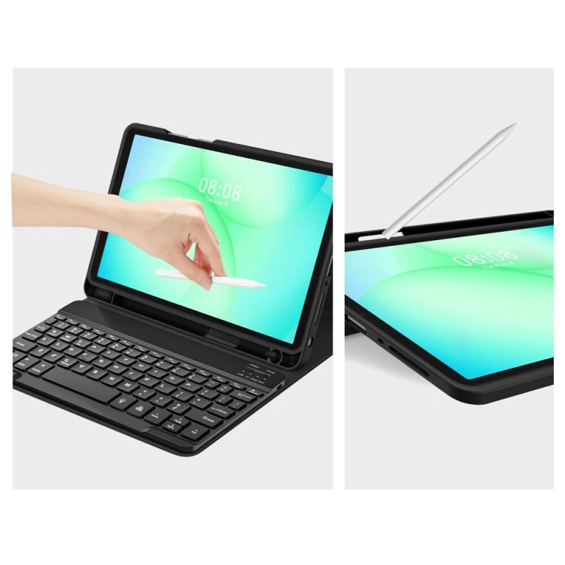 Tech-Protect SmartCase Pen + tastatūra Samsung Galaxy Tab A9+ / A11+ 11.0 (X210 / X215 / X216 / X230 / X235 / X236), melna