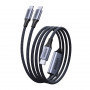 UGREEN L533 2in1 USB-C kabelis, USB-C uz 2x USB-C PD 140W, 2 m, melns