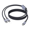 UGREEN L533 2in1 USB-C kabelis, USB-C uz 2x USB-C PD 140W, 2 m, melns