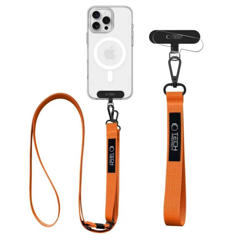 Tech-Protect C6S Rope Crossbody tālruņa kaklarota, Cosmic Orange