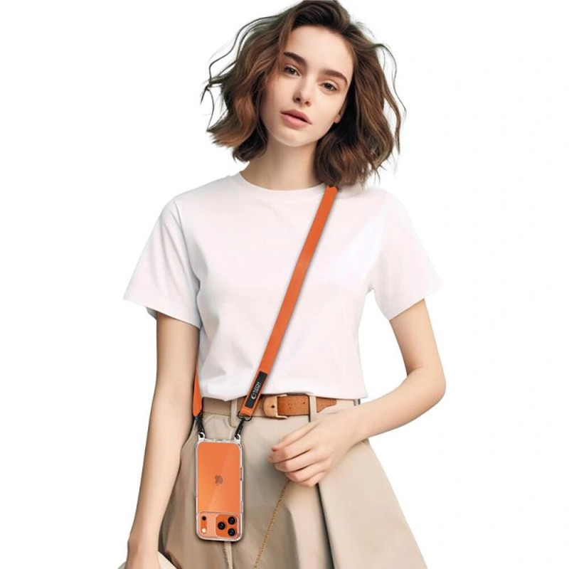 Tech-Protect C6S Rope Crossbody tālruņa kaklarota, Cosmic Orange