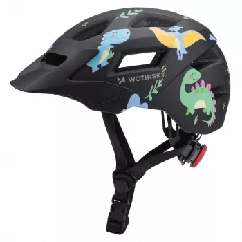 Wozinsky bērnu MTB velosipēda ķivere ar noņemamu vizieri, izmērs XS (48-52 cm), melna