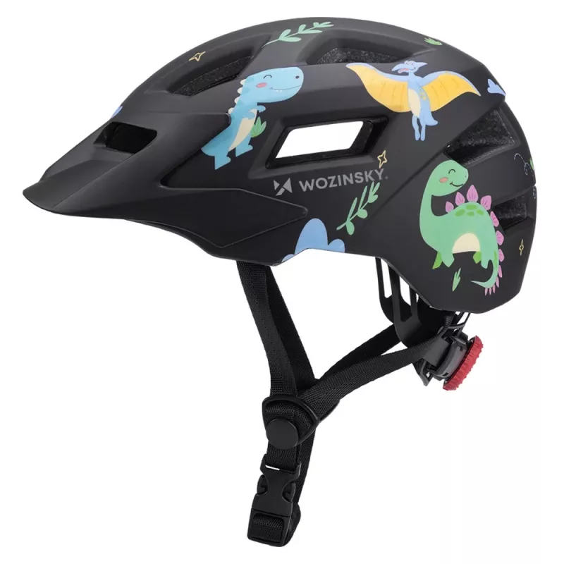 Wozinsky bērnu MTB velosipēda ķivere ar noņemamu vizieri, izmērs XS (48-52 cm), melna