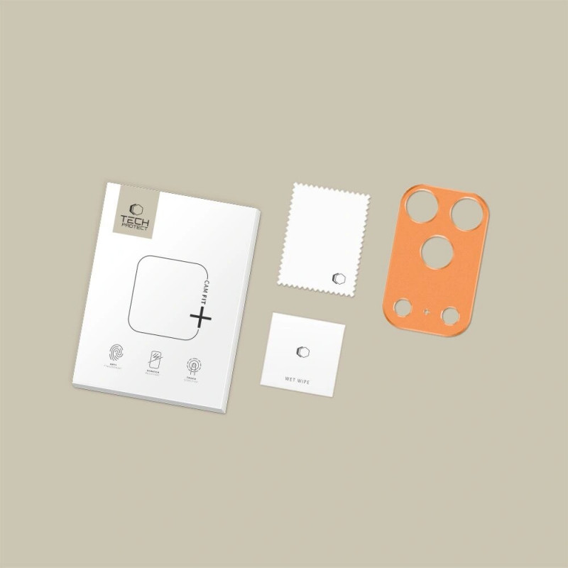 Tech-Protect Camalloy Fit+ kameras pārsegs Apple iPhone 17 Pro, Cosmic Orange