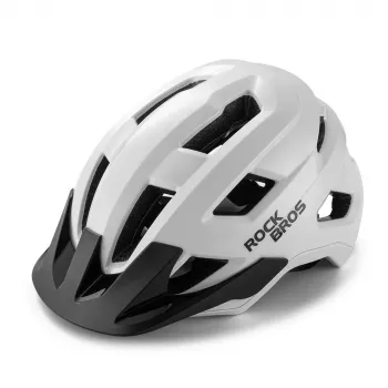 Rockbros LK-67 jauniešu velosipēda ķivere ar noņemamu vizieri, 54-58 cm, balta