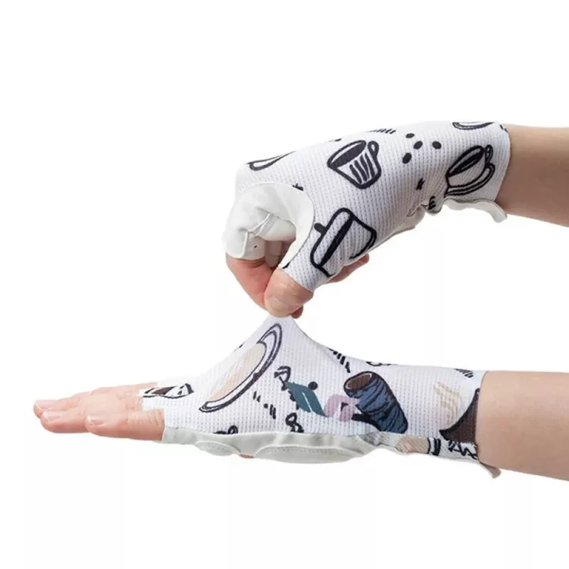 Rockbros S389 sieviešu īspirkstu amortizējošie riteņbraukšanas cimdi, izmērs L, balti
