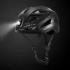 Rockbros ZK-077 velosipēda ķivere ar integrētu daudzvirzienu apgaismojumu 57–61 cm, melna