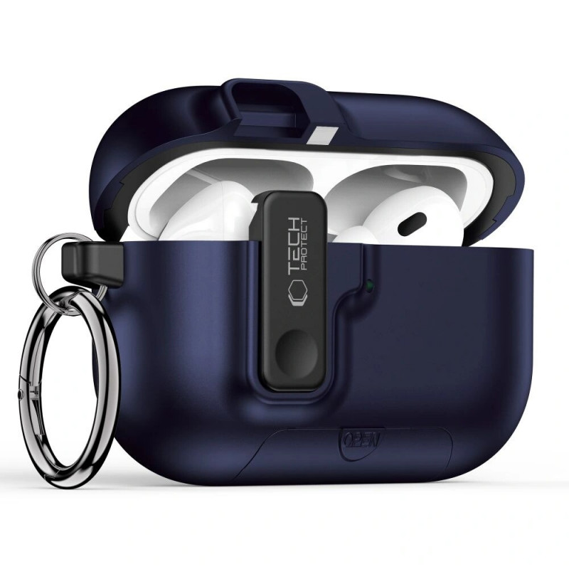 Tech-Protect Slim Hook vāciņš Apple AirPods Pro 3, Navy Blue