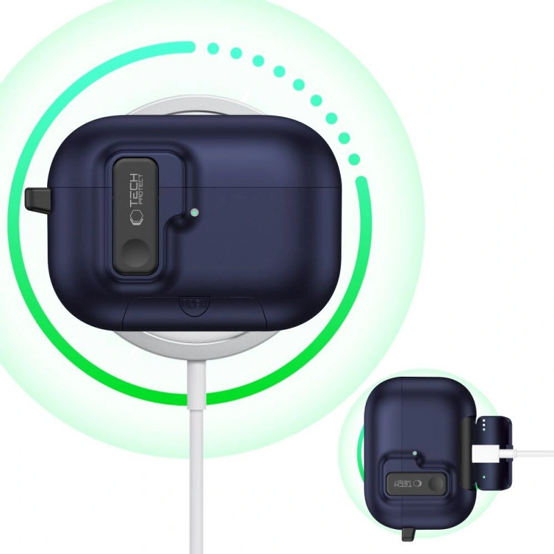Tech-Protect Slim Hook vāciņš Apple AirPods Pro 3, Navy Blue