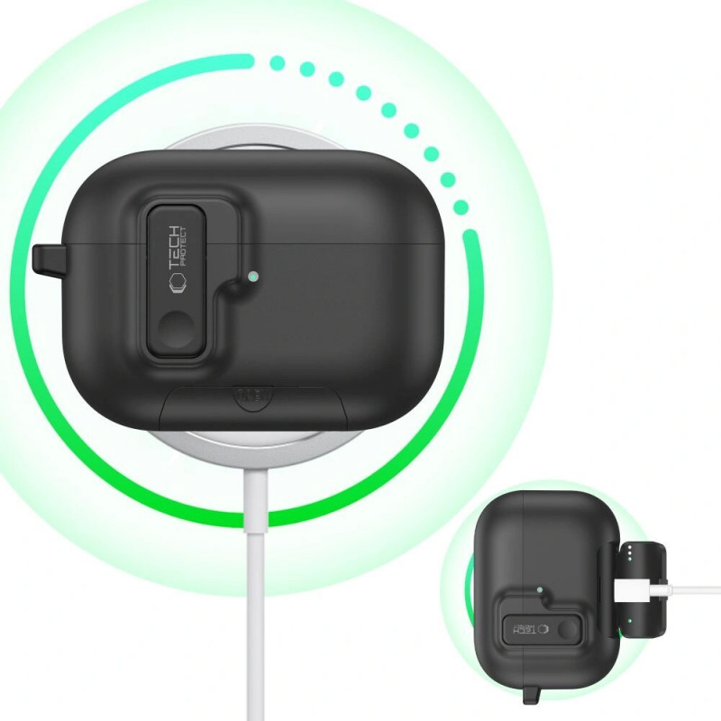 Tech-Protect Slim Hook futrālis Apple AirPods Pro 3, melns