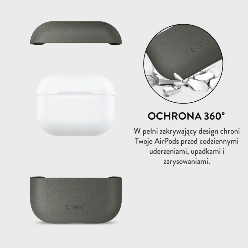 Tech-Protect NaturalFit futrālis Apple AirPods Pro 3, olīvu zaļš