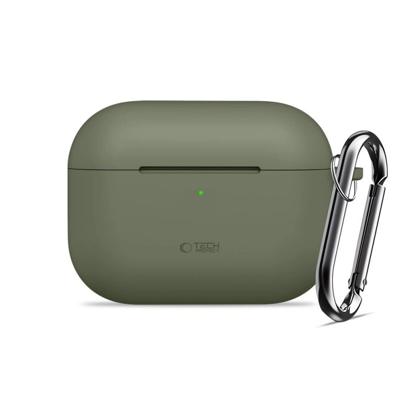 Tech-Protect Silicone Hook silikona maciņš Apple AirPods Pro 3, olīvu zaļš