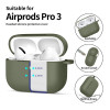 Tech-Protect Silicone Hook silikona maciņš Apple AirPods Pro 3, olīvu zaļš
