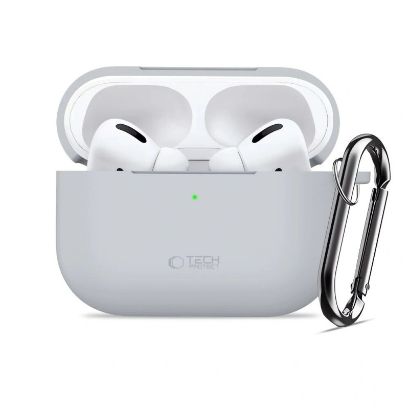 Tech-Protect Silicone Hook silikona maciņš Apple AirPods Pro 3, Crayon Grey