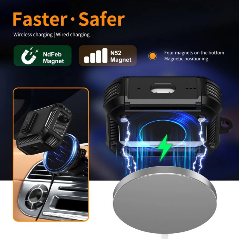 Tech-Protect Carbonox MagSafe maciņš Apple AirPods Pro 3, THP4731, melns