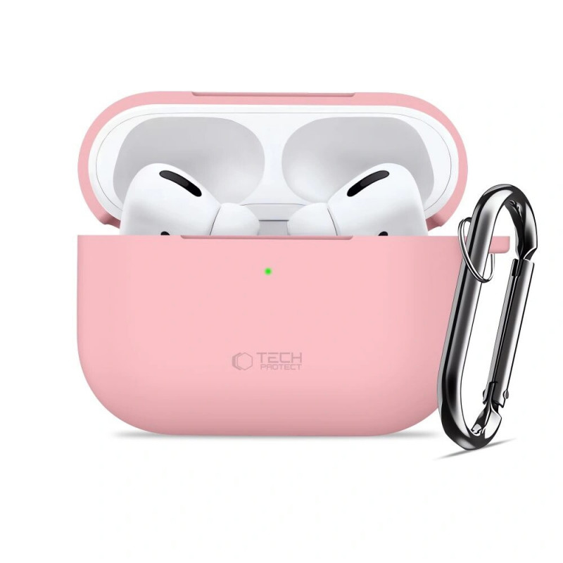Tech-Protect silikona maciņš ar āķi Apple AirPods Pro 3 rozā