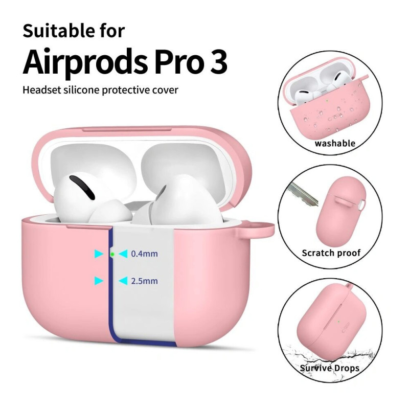 Tech-Protect silikona maciņš ar āķi Apple AirPods Pro 3 rozā