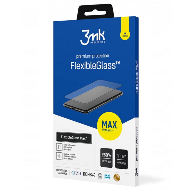 3MK FlexibleGlass Max hibrīdstikls Samsung Galaxy S22+ melns