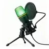 Wozinsky WM-W111 vadu studijas spēļu mikrofons uz statīva ar RGB apgaismojumu, melns