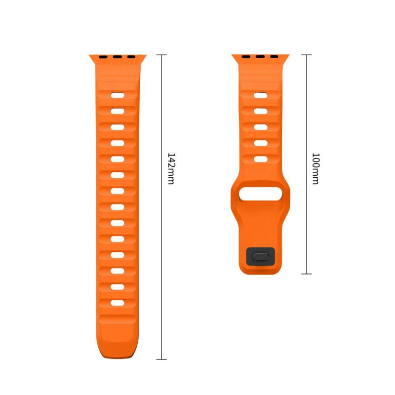 Tech-Protect Silicone Line Apple Watch 8 / 9 / 10 / 11 / 12 / SE / Ultra 44/45/46/49 mm siksniņa, oranža